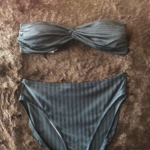 Navy Blue Bandeau Bikini Size 14